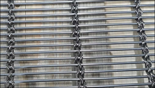 Stainless steel mesh woven with cable and rod