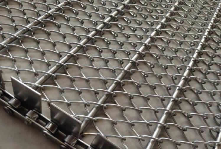 Stainless steel chain link conveyor belt diamond mesh type for dryer conveying uses