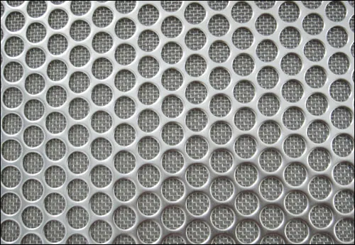 316L sintered woven metal mesh sheet with self supporting perforated sheet
