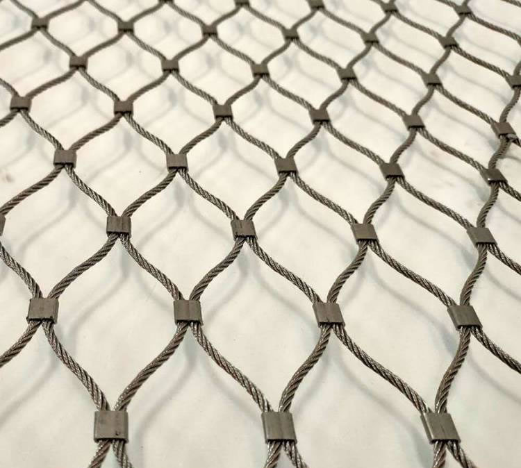 Ferruled Type Stainless Steel Rope Mesh For Safety , Wire Rope Netting